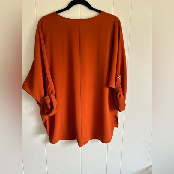 SHEIN Burnt Orange Batwing Blouse - Picture 4 of 5